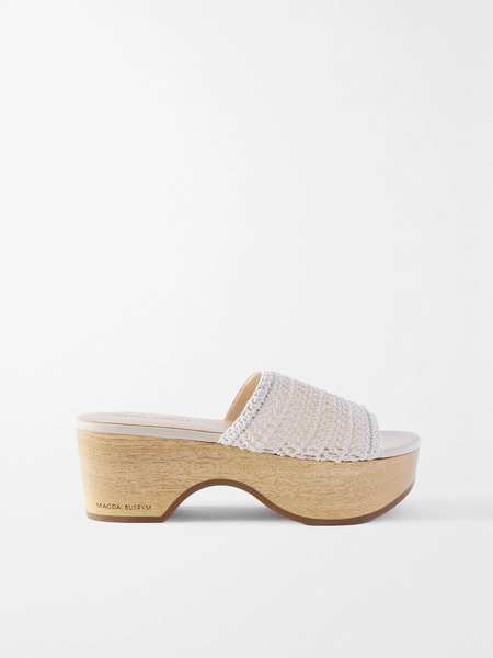  Magda Butrym Magda Butrym - Crocheted Platform Clogs - Cream 
