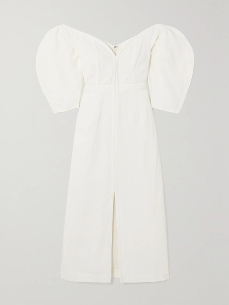  Mara Hoffman Mara Hoffman - + Net Sustain Leonara Off-the-shoulder Tencel Lyocell And Linen-blend Midi Dress - Ivory 