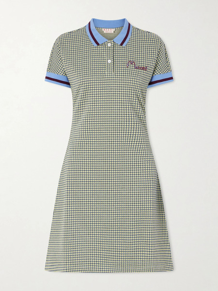  Marni Marni - Embroidered Checked Knitted Mini Dress - Multi 