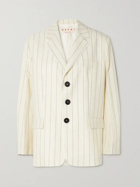  Marni Marni - Pinstriped Wool Blazer - Ivory 