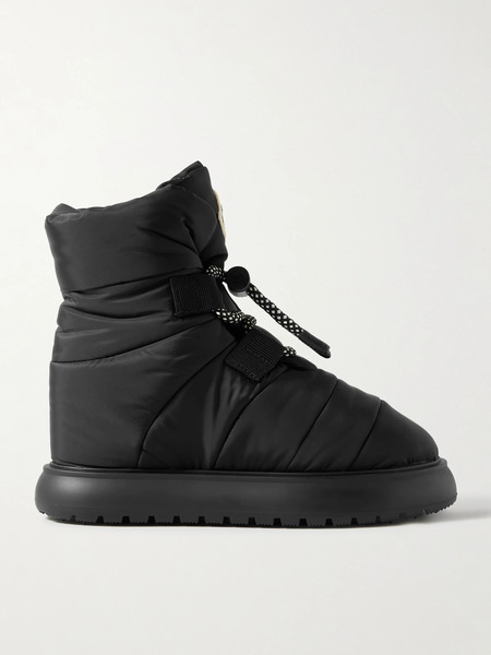  Moncler Moncler - Gaia Quilted Shell Ankle Boots - Black 