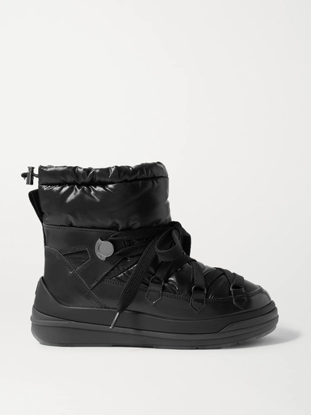  Moncler Moncler - Insolux Leather And Padded Shell Ankle Boots - Black 