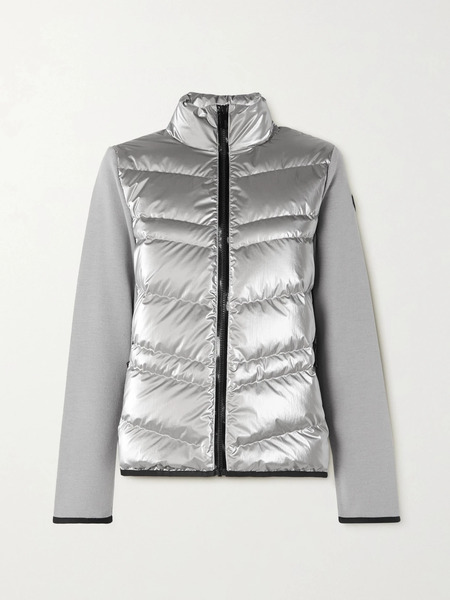  Moncler Moncler - Paneled Wool-blend And Quilted Shell Down Jacket - Silver 