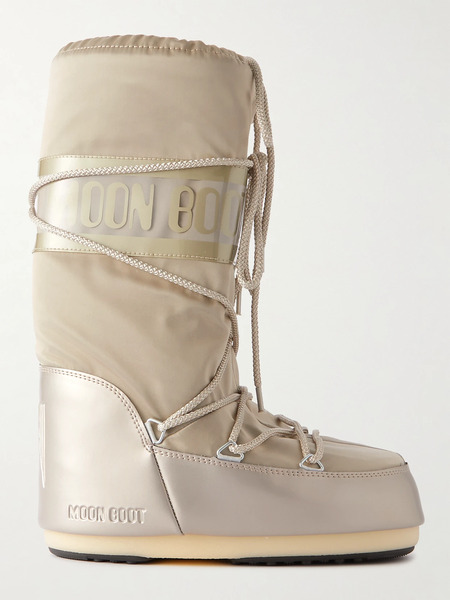  Moon Boot Moon Boot - Icon Glance Shell And Pvc Snow Boots - Platinum 