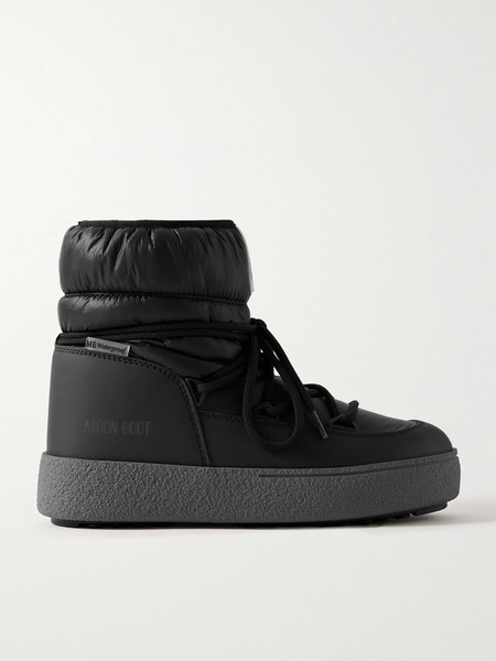  Moon Boot Moon Boot - Ltrack Quilted Shell And Leather-like Snow Boots - Black 