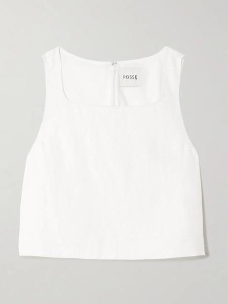  Posse Posse - Val Cropped Linen Top - Ivory 