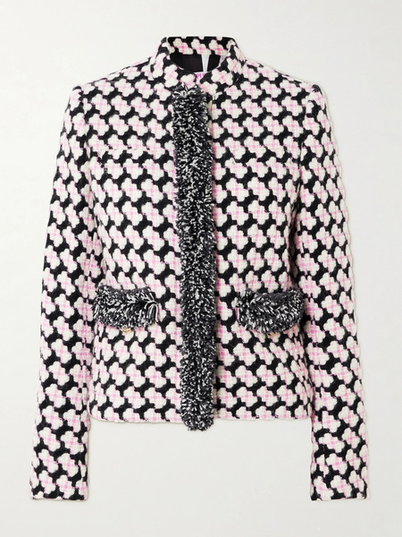  Pucci Pucci - Fringed Wool-blend Tweed Jacket - Pink 