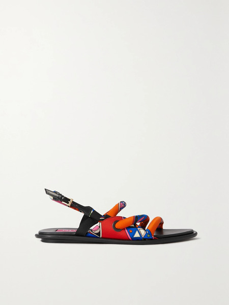  Pucci Pucci - Patent-leather Trimmed Printed Shell Sandals - Multi 