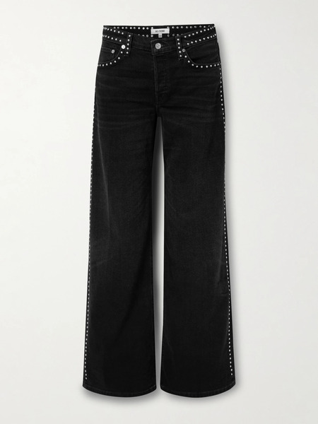  Re/done Re/done - Studded High-rise Flared Jeans - Black 