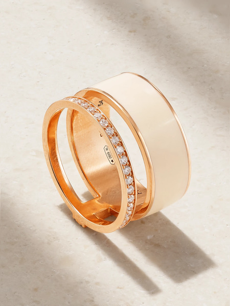  Repossi Repossi - Berbere 18-karat Rose Gold, Lacquer And Diamond Ring - 52 