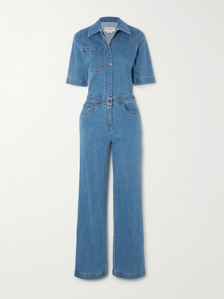  Rivet Utility Rivet Utility - Rowdy Stretch-denim Jumpsuit - Mid Denim 
