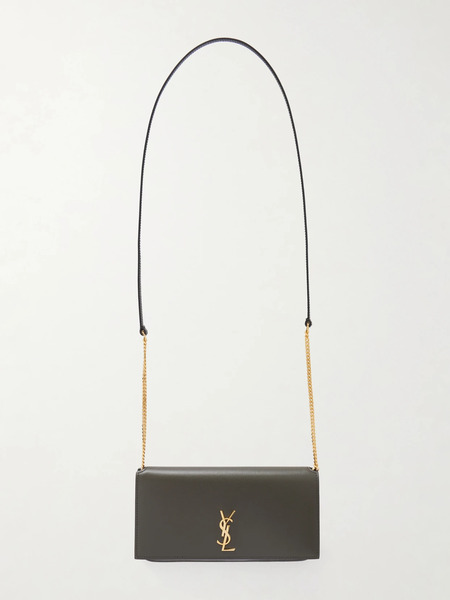  Saint Laurent Saint Laurent - Cassandre Strap Leather Phone Case - Green 