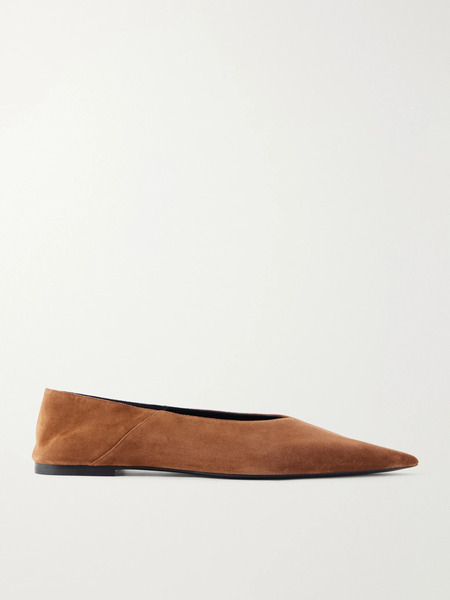 Saint Laurent Saint Laurent - Woven Leather Ballet Flats - Brown 