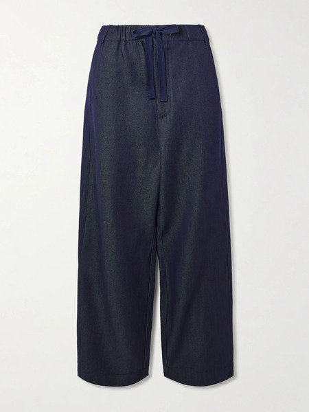  Sanderlak Sanderlak - Wool-blend Twill Wide-leg Pants - Navy 
