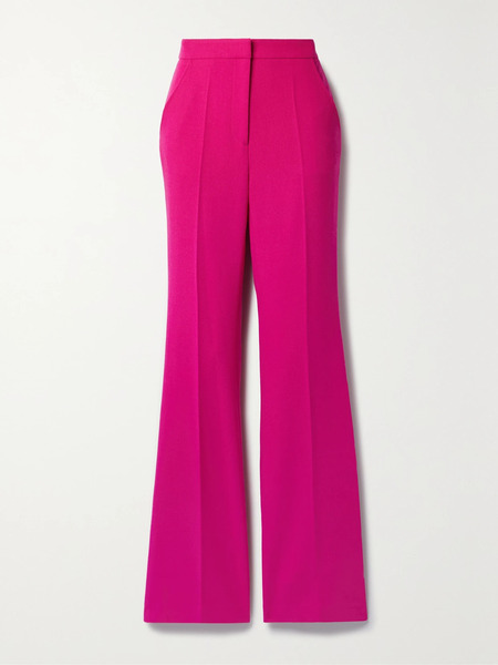  Sergio Hudson Sergio Hudson - Wool-crepe Flared Pants - Fuchsia 