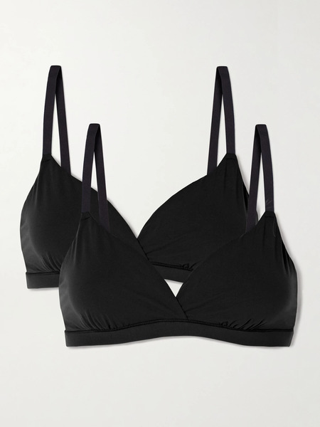  Skims Skims - Fits Everybody Crossover Bralette Two-pack - Onyx 
