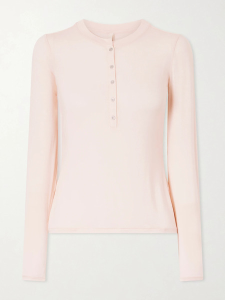  Skims Skims - Sheer Modal-blend Henley Top - Primrose 