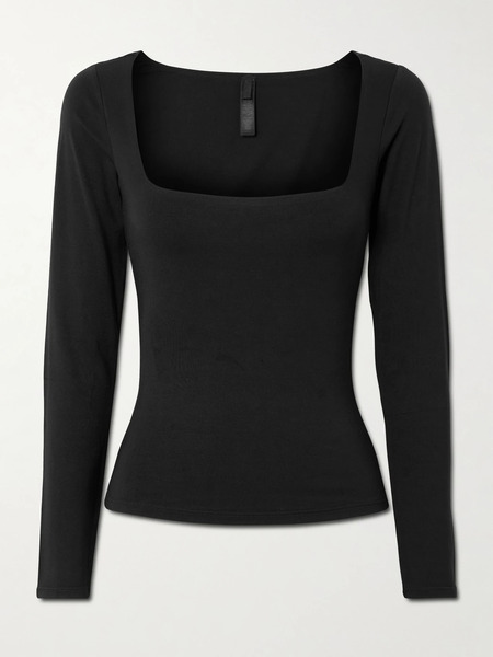  Skims Skims - Smooth Layers Square Neck Top - Obsidian 