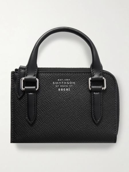 Smythson Smythson - + Sacai Textured-leather Cardholder - Black 