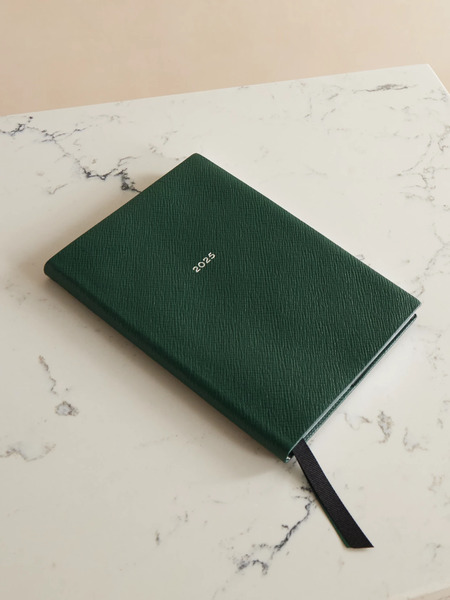  Smythson Smythson - Soho Panama 2025 Textured-leather Weekly Diary - Forest Green 