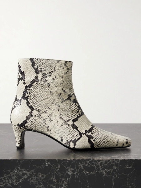  Staud Staud - Wally Snake-effect Leather Ankle Boots - Snake Print 