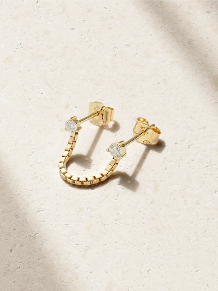  Stone And Strand Stone And Strand - Block Chain 14-karat Gold Diamond Single Earring - One Size 