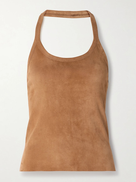  Stouls Stouls - Cherry Open-back Suede Halterneck Tank - Camel 
