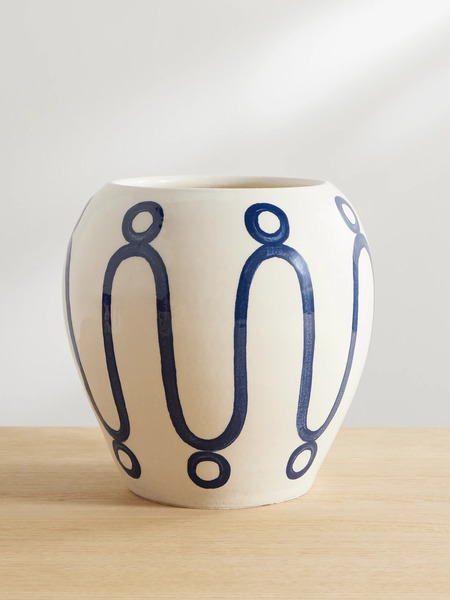  Themis Z Themis Z - Cycladic Printed Ceramic Vase - Blue 