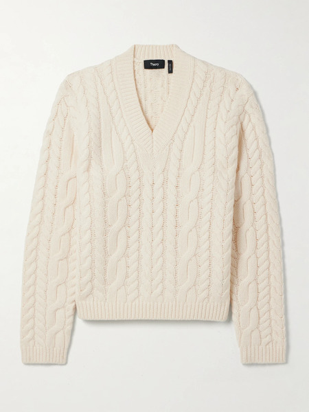  Theory Theory - Cable-knit Wool And Cashmere-blend Sweater - Ivory 