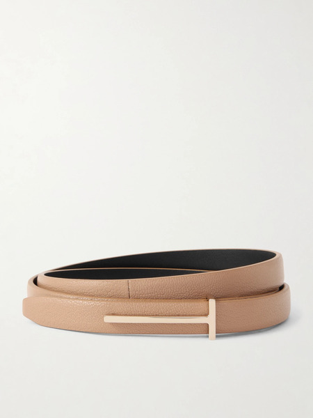  Tom Ford Tom Ford - Textured-leather Belt - Tan 