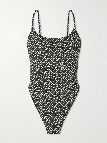  Tory Burch Tory Burch - Printed Underwired Swimsuit - Gray 