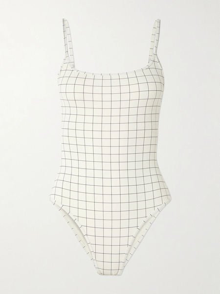  Toteme Toteme - Windowpane Checked Swimsuit - White 