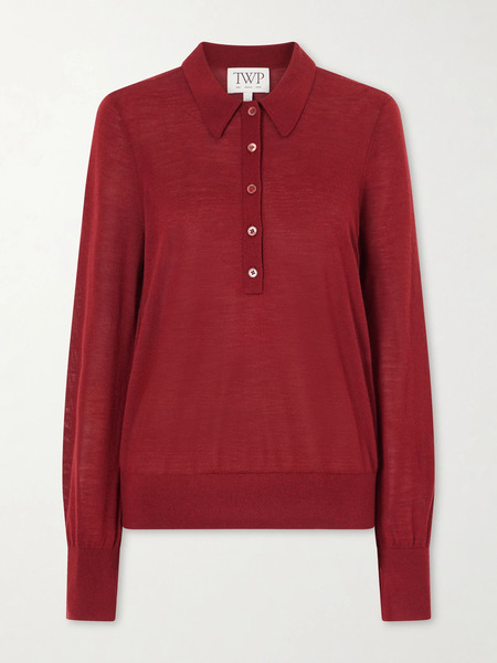  Twp Twp - Cashmere Polo Sweater - Burgundy 