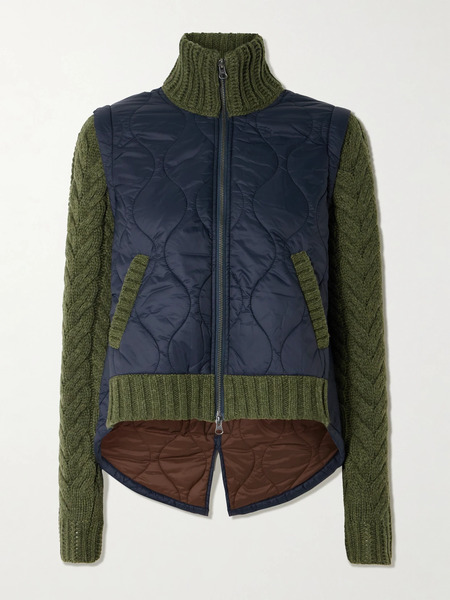  Veronica Beard Veronica Beard - Patra Cable-knit Wool-blend And Quilted Shell Jacket - Multi 