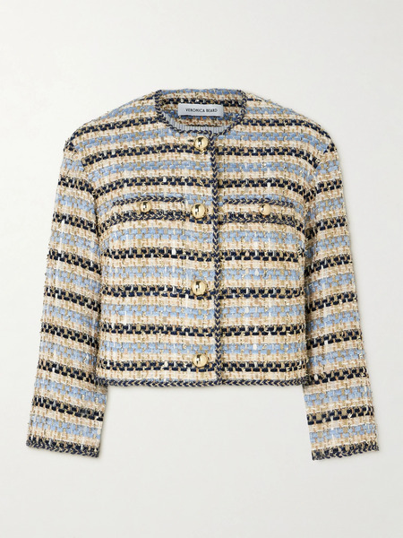  Veronica Beard Veronica Beard - Sumira Metallic Tweed Jacket - Light Blue 