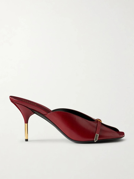 Versace Versace - Nyx 80mm Leather Mules - Red 