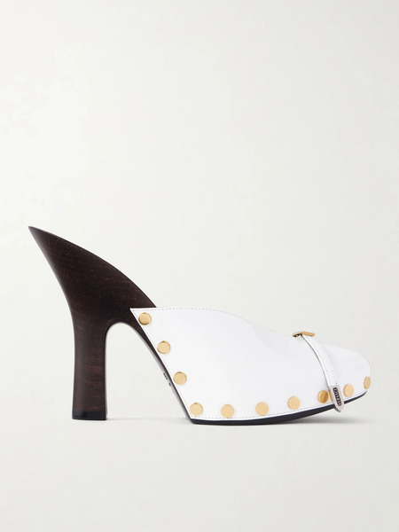  Versace Versace - Sassi Patent-leather Clogs - White 