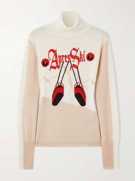  We Norwegians We Norwegians - + Markarian Aprés Ski Embroidered Jacquard-knit Wool And Cashmere-blend Turtleneck Sweater - Cream 