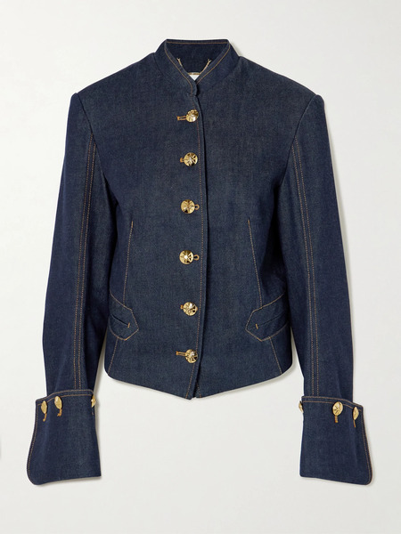  Zimmermann Zimmermann - Button-embellished Denim Jacket - Dark Denim 