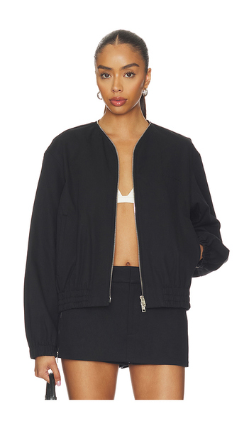  Alexander Wang Chaqueta Coaches With Continuous Loop Zipper En Color Negro Talla L  (también En M, S, Xs). 