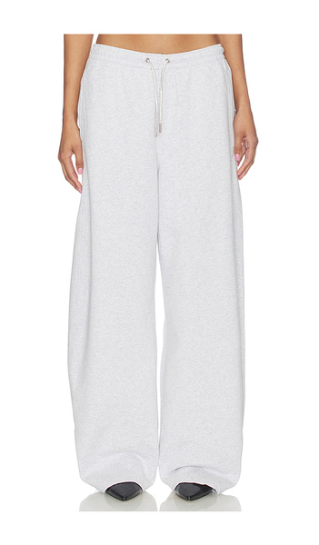  Alexander Wang Pantalón Mid Rise Sweat With Rhinestone Drawcord En Color Gris Claro Talla L  (también En M, S, Xs). 