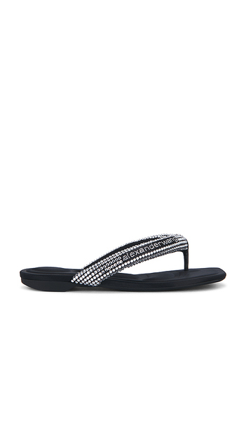  Alexander Wang Sandalia Jenna Tubular Flat Thong En Color Negro Talla 35  (también En 37, 38, 39, 40). 