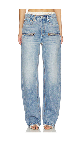 Alexander Wang Silk Prestyle Float Jeans With Horizontal Zips En Color Azul Talla 23  (también En 24, 25, 26, 27). 
