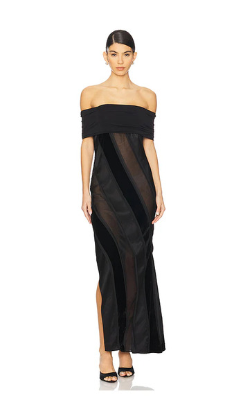  Anna October Vestido Maxi De Hombros Descubiertos Pauline En Color Negro Talla M  (también En S, Xs). 
