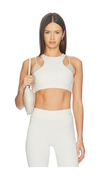  Astoria Top Corto Deportivo En Capas Layered Sport Crop Top En Color Blanco Talla L  (también En M, S, Xl, Xs). 