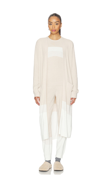  Barefoot Dreams Chaqueta Larga Ccul Wavy Colorblock En Color Beige Talla L  (también En M, S, Xl, Xs). 