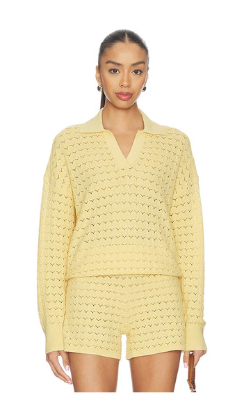  Barefoot Dreams Jersey Con Cuello Tulip Pointelle En Color Amarillo Talla M  (también En S, Xl, Xs). 