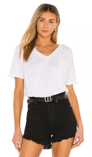  Bobi Jersey De Peso Ligero De Bolsillo Cuello V Camiseta En Color Blanco Talla L  (también En M, Xs). 