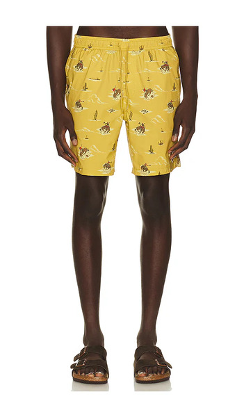  Brixton X Lone Star 7 Everyday Stretch Hybrid Short En Color Amarillo Mostaza Talla L  (también En M, S, Xl/1x). 