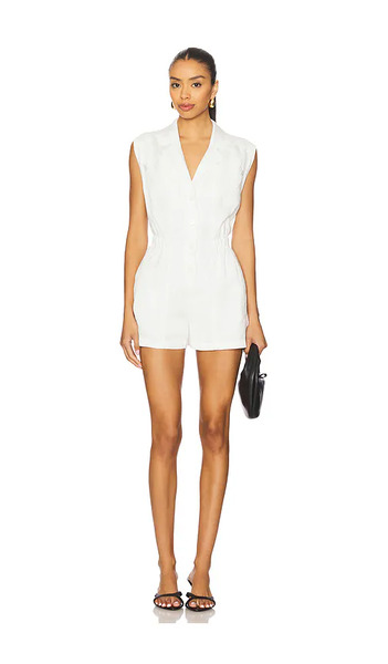  Central Park West Mono De Cintura Elástica De Tencel Celine En Color Blanco Talla Xl  (también En Xs). 